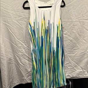 Calvin Klein White Dress with Vibrant Accents